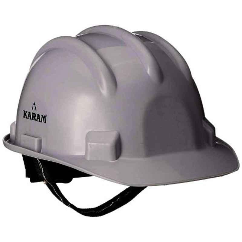 Karam Grey Plastic Cradle Nape Type Safety Helmet, PN-501