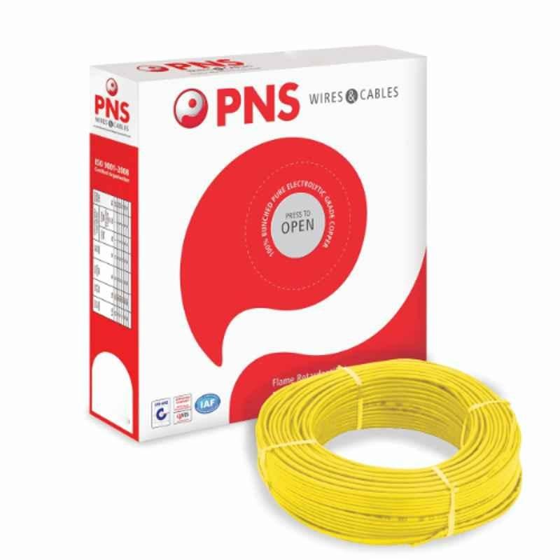 PNS 25 Sqmm FR PVC Yellow Insulated House Wire Cable, PNS-250-YW, Length: 100 m