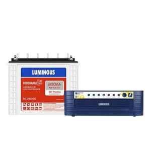 Luminous Hercules 1600 1500VA 12V Sine Wave Inverter & Red Charge RC25000 200Ah Tall Tubular Battery Combo