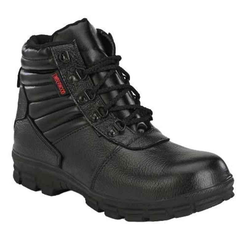 Timberwood TW60BK Leather Steel Toe Black Safety Shoe, Size: 9
