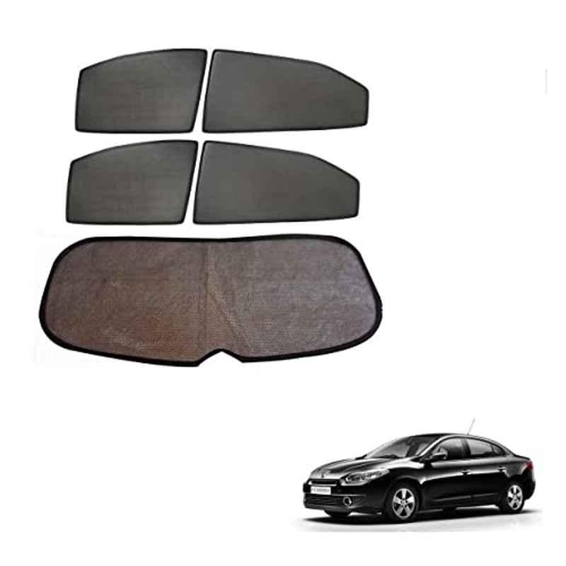 Kozdiko 5 Pcs Mesh Black Fixed Window & Rear Sun Shades Set for Renault Fluence