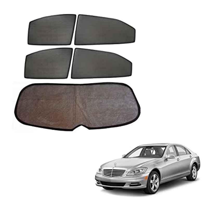 Kozdiko 5 Pcs Mesh Black Fixed Window & Rear Sun Shades Set for Mercedes Benz S-Class
