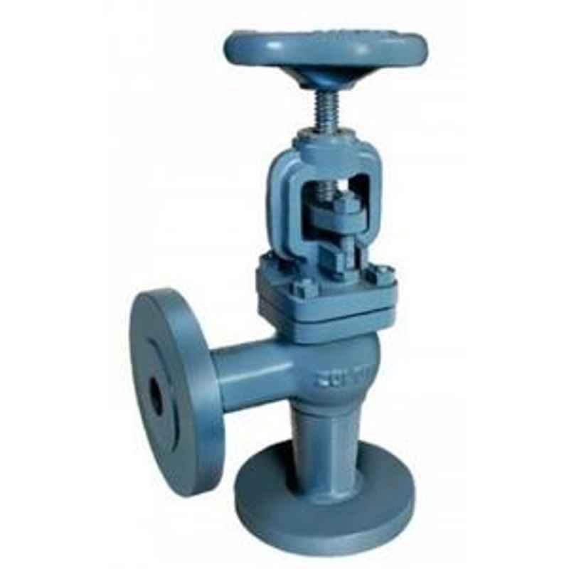 Zoloto 40 mm Flanged Angle Pattern Cast Iron Globe Steam Stop Valve