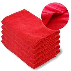 40x40cm 360 GSM Red Microfiber Cloth (Pack of 5)