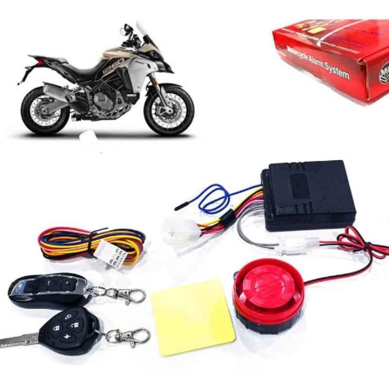 Auto Pearl 12V Black Two-Way Anti Theft Motorcycle Alarm Kit with 2 Pcs Remote for Multistrada 1260
