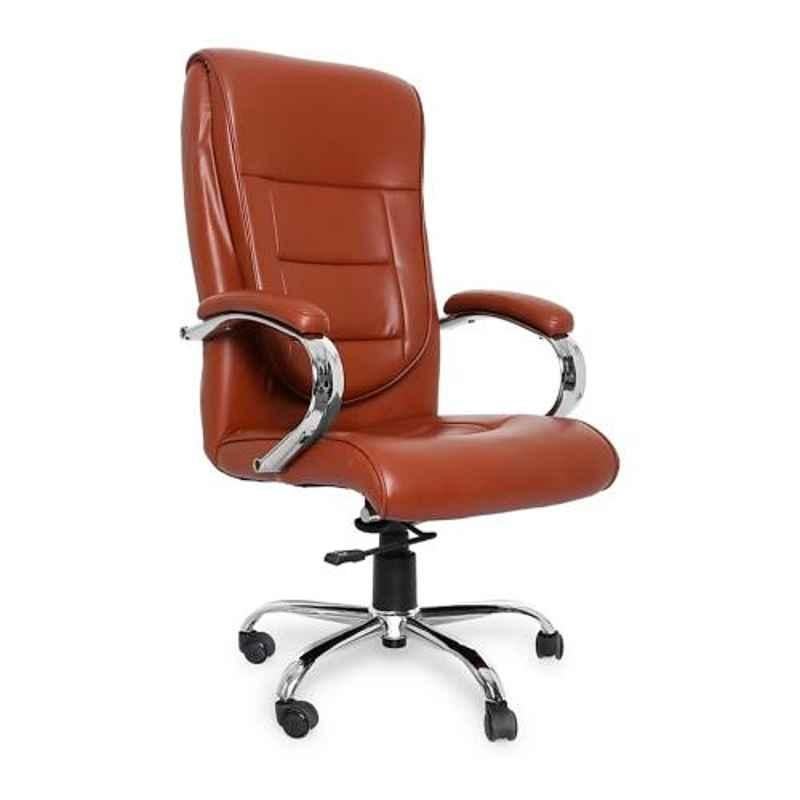 Modern India Leatherette Maroon High Back Office Chair, MI201 (Pack of 2)