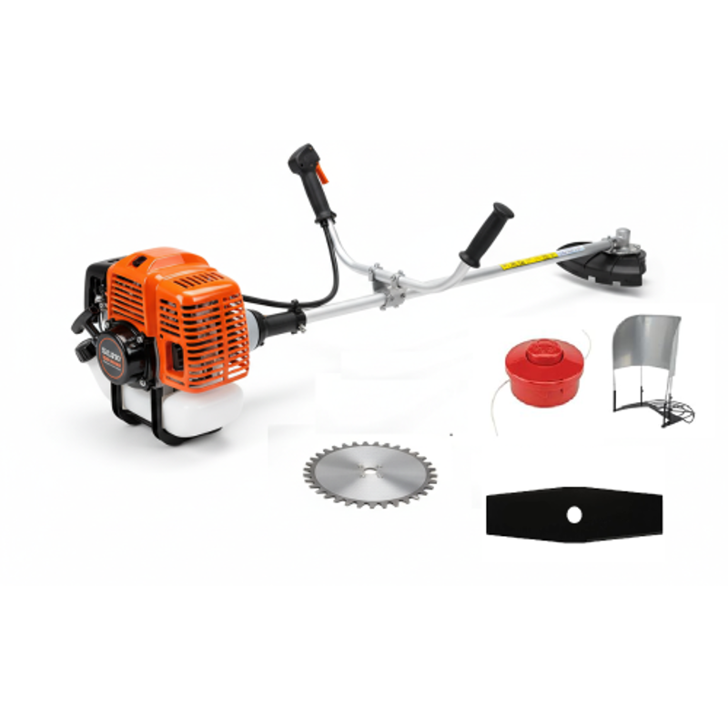 Asha Agri 2HP 52CC 2 Stroke Petrol Operated Side Pack Brush Cutter Machine with 80T, 2T Blade & Tap-n-Go Harvester Attachment, ABC-522-SP