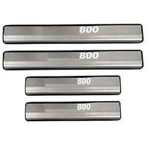 SureStrive 4 Pcs Stainless Steel Silver Footstep Sill Plate Set without LED for Maruti Suzuki Car-800 All Model
