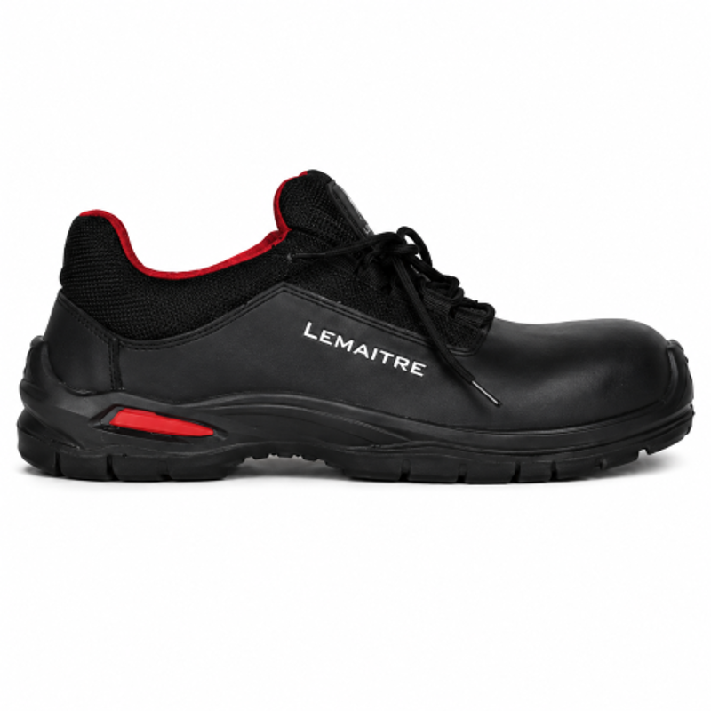 Perf Ace Buff Breathable Leather Composite Toe Black Safety Shoes, Size: 7