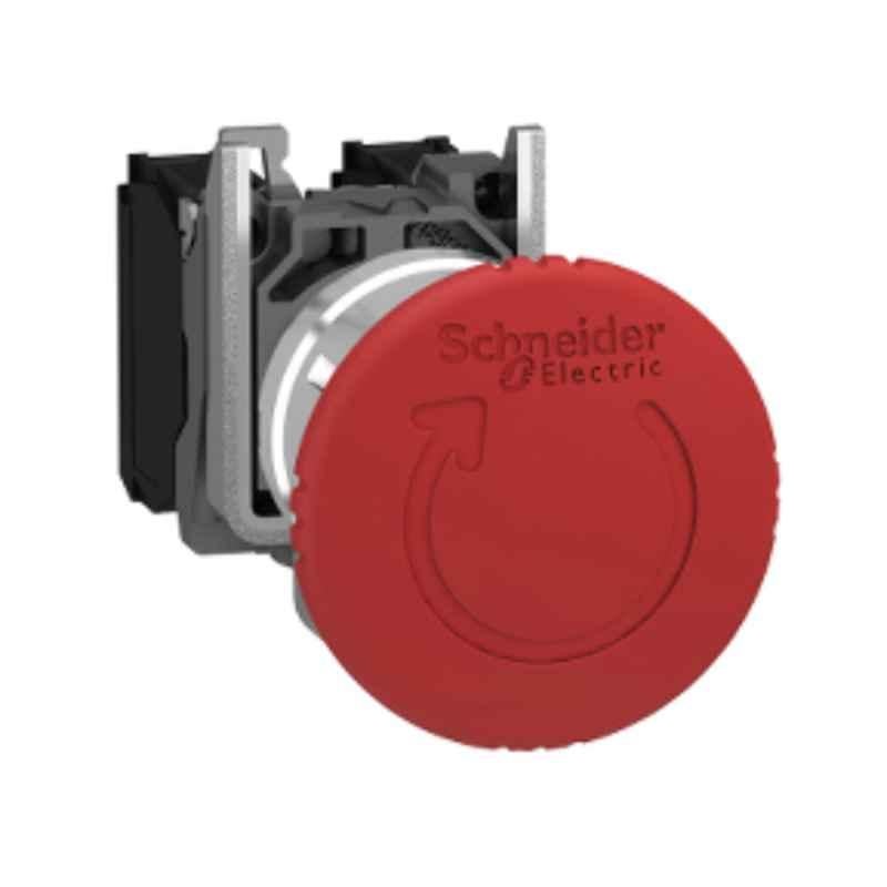 Schneider 2NC+1NO Switching Off Metal Red Mushroom Trigger Latching Emergency Stop, XB4BS84441
