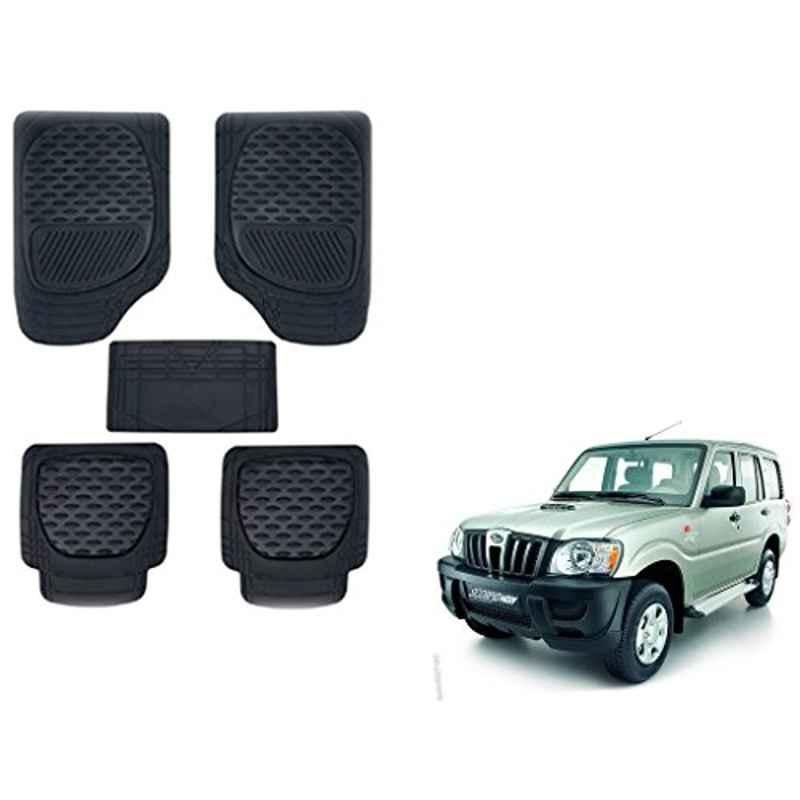 Kozdiko 6255TW 5 Pcs PVC & Rubber Black Car Mat Set for Mahindra Scorpio