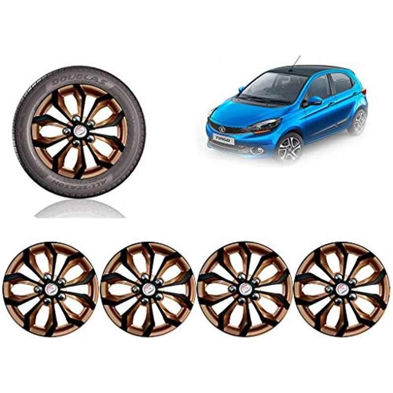 Auto Pearl 4 Pcs 14 inch ABS Copper & Black Car Wheel Cover Set for Tata Tiago 2019�XT & XZ