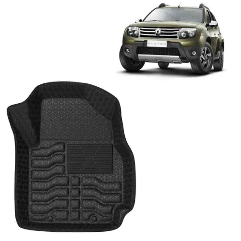 Kingsway 3 Pcs Premium 4.5D 100% Waterproof Tray Shape PVC Black Car Floor Mat Set for Renault Duster 2012 to 2014 All Model