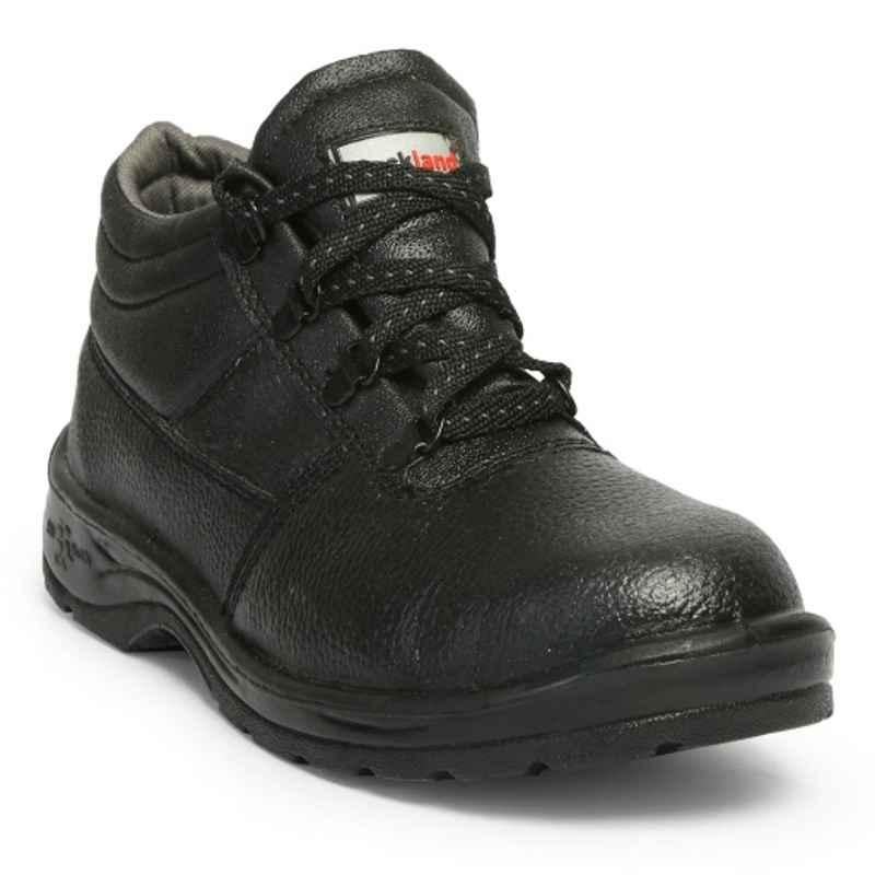 Hillson Rockland Steel Toe Black Work Safety Shoes with ISI Certified, Size: 9