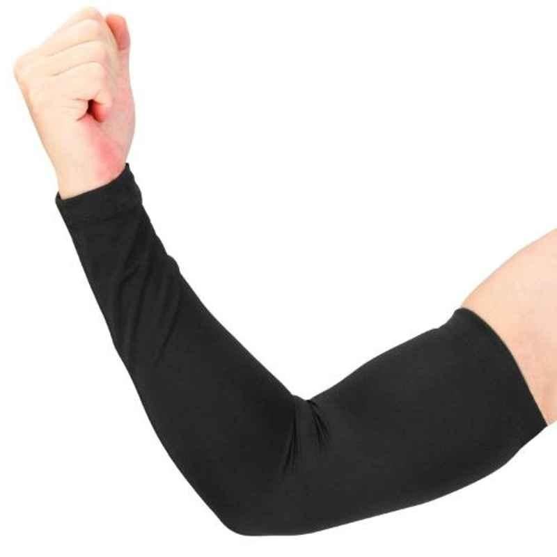 Just Rider Black Sun Protection Arm Sleeves for Men & Women
