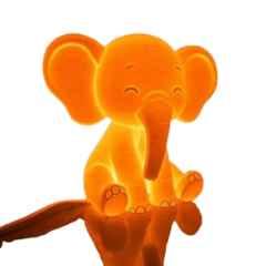 12V Plastic Cute Elephant Shape Crystal LED Table Night Lamp