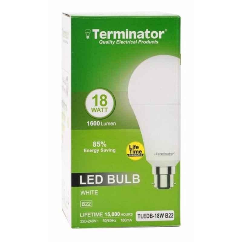 Terminator 18W 220-240V B22 6500K White LED Bulb, TLEDB-18W-B22