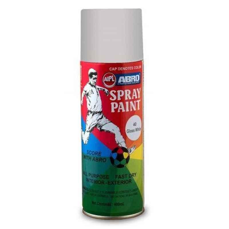 Abro SP-40 400ml Multipurpose Glossy White Colour Spray Paint for Cars & Bikes