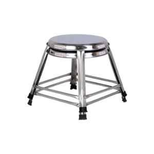 Lifetime Stools 12 inch Stainless Steel Round Shape Stool (Pack of 2)