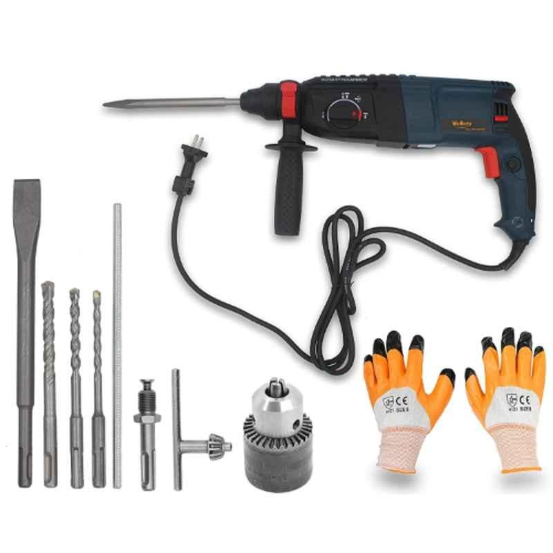 Walkers 1200W 26mm Rotary Hammer Drill Machine with 4 Bits, 13mm Chuck &  Gloves, WKFC019