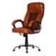 MRC Leather & Suede High Back Rust & Maroon Revolving Chair, M168