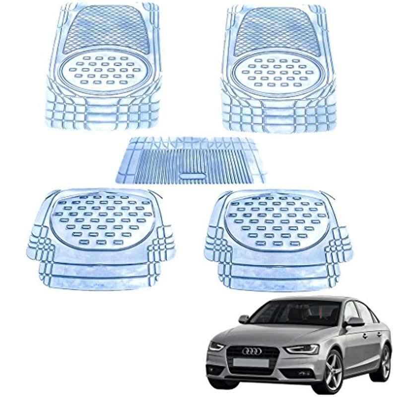 Kozdiko 5 Pcs 6605 PVC & Rubber Clear Car Foot Mat Set for Audi A4