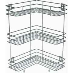 Niskoware Stainless Steel Silver 3 Layer L-Shape Corner Fruits & Vegetables Kitchen Rack