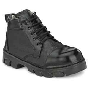 ArmaDuro AD1016 Leather Steel Toe Black Work Safety Shoes, Size: 6