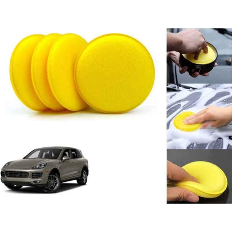 Auto Pearl Polyurethane Beige Washing & Waxing Polish Foam Sponge for Cayenne E Hybrd (Pack of 4)