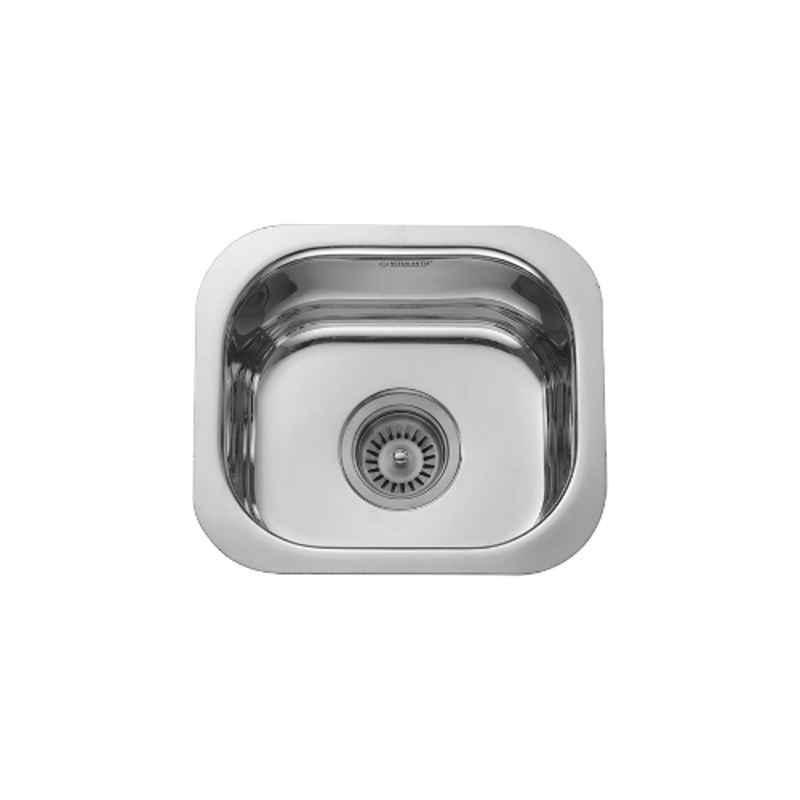 Neelkanth Die Pressed 375x324mm Stainless Steel Single Bowl Gloss Kitchen Sink, NKR-DD-SB 1513 G