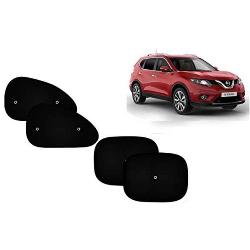 Auto Pearl 4 Pcs PVC & Mesh Black Window Side Sun Shade Set for Nissan X-Trail, Curtain_Chipkoo_4_XTrail