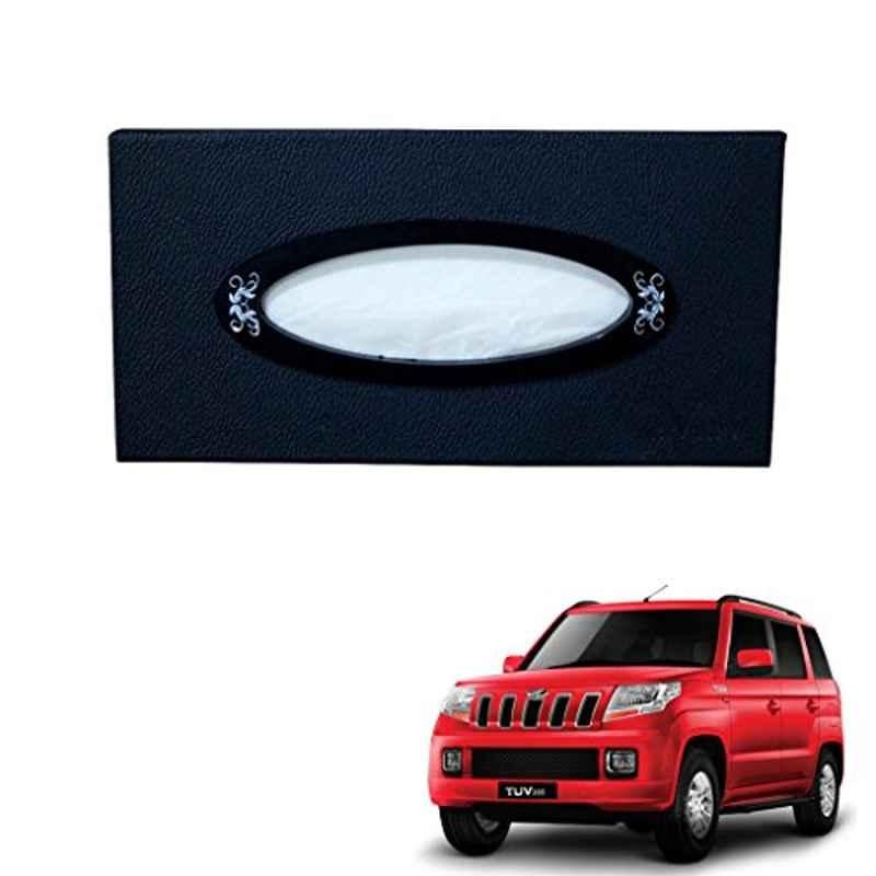 Kozdiko 100 Pulls PU Leather Grey Car Tissue Paper Box with 200 Sheets for Mahindra TUV 300