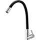 Prestige EVA Brass Chrome Finish Black Flexible Swan Neck Pillar Tap