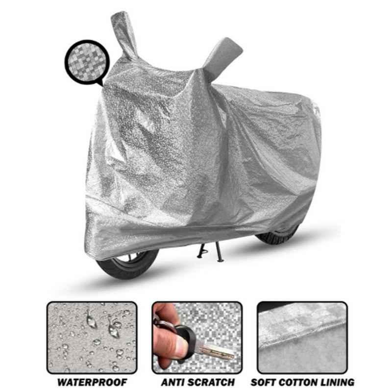 Buy AutoPsys Polyester Silver Waterproof Bike Body Cover with Carry Bag