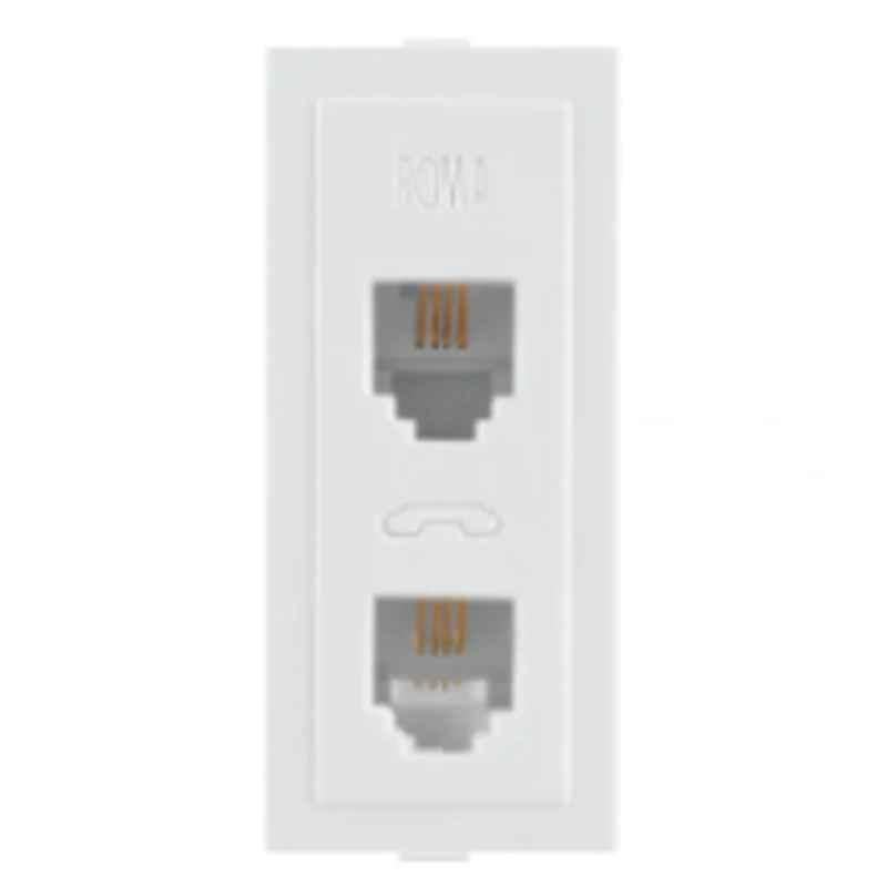 Anchor Roma Classic 1 Module RJ11 White Double Telephone Jack without Shutter, 34942 (Pack of 20)