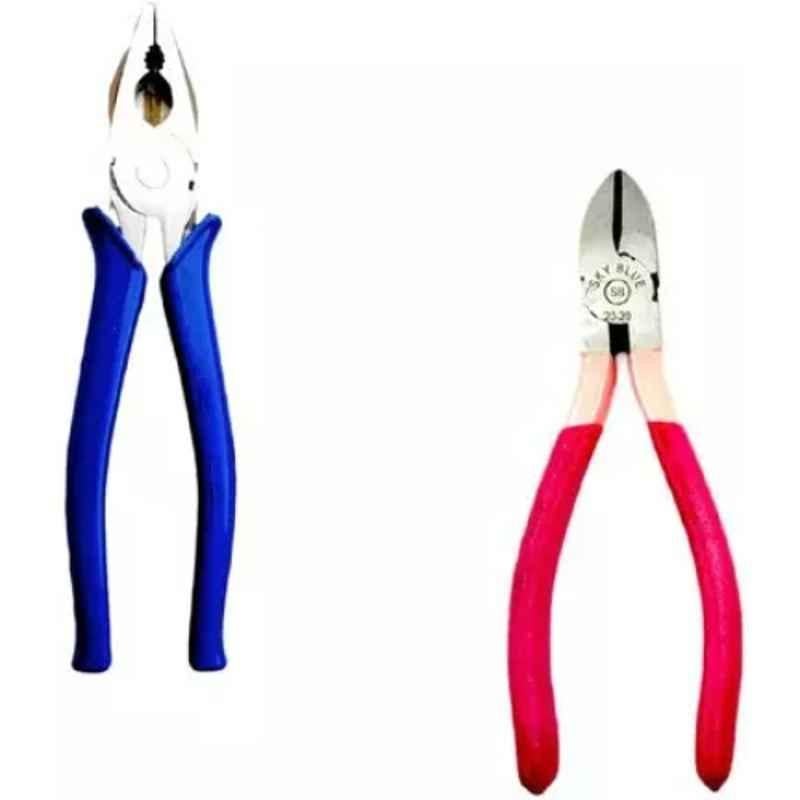 Sky Blue 2 Pcs 7.8 inch Lineman Plier Combo, SBE_PLIER_COMBO_MOD_00278