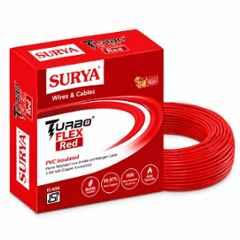 Surya Turboflex 1 Sqmm Single Core Red Copper FR-LSH PVC Insulated Wire, Length: 90m