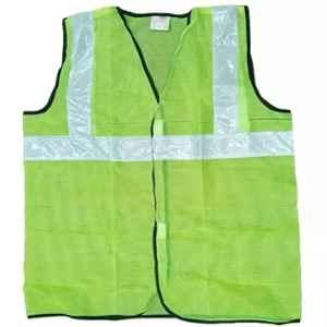 Brala 2 inch High Visibility Reflective Tape Polyester Fabric Green Safety Jacket with Strips, Size: Free (Pack of 84)