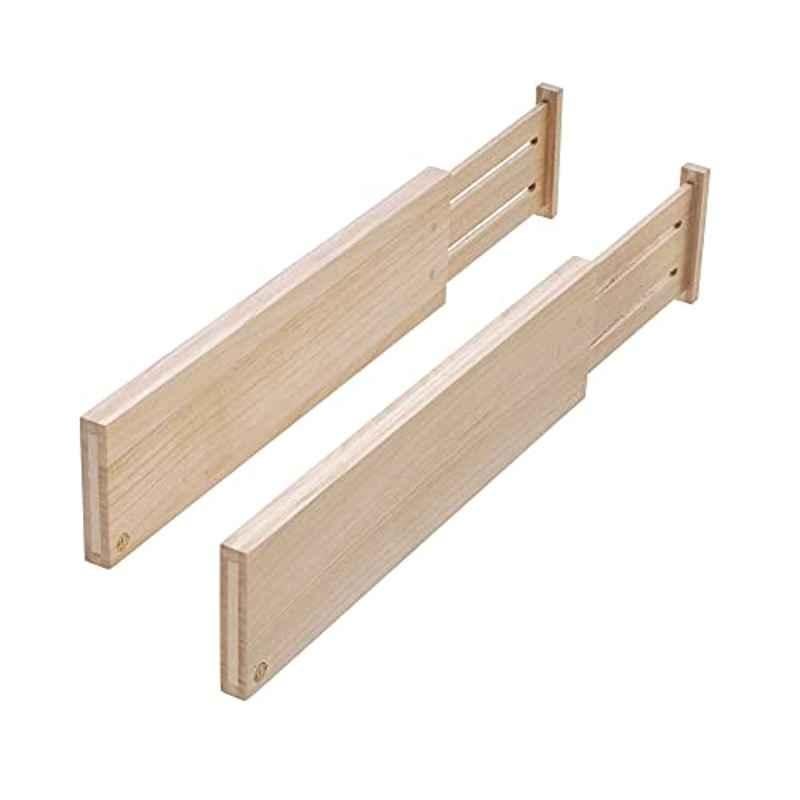 iDesign 2Pcs 4 inch Wooden Drawer Dividers Set, 33820