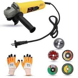 Walkers 800W 4 inch Angle Grinder with 5 Pcs Wheel & Gloves, WKCB469