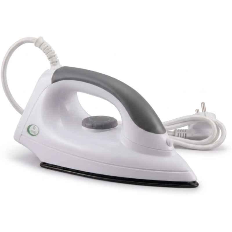 Illumia Electricals Elite 1000W White & Grey Light Weight Dry Iron with Non-Stick Soleplate