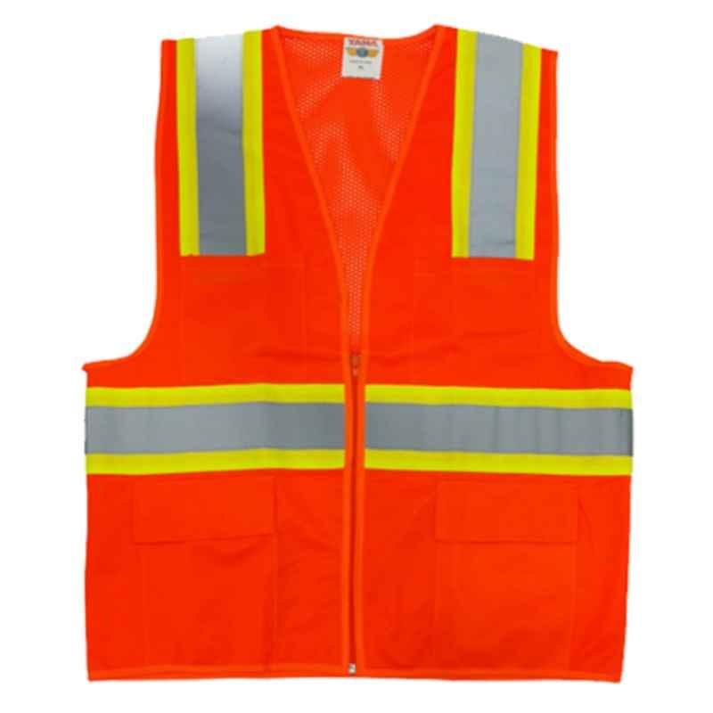 Taha Polyester Orange YOG Safety Jacket, SJ WTB015, Size: L