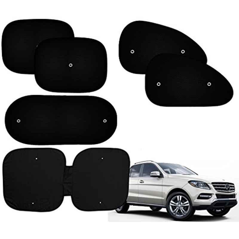 Auto Pearl 6 Pcs PVC & Mesh Black Window, Front & Rear Sun Shade Set for Mercedes Benz ML