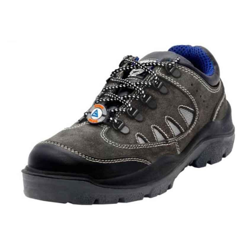 Acme Titanium Ssteele Leather Low Ankle Steel Toe Grey Safety Shoes, Size: 10