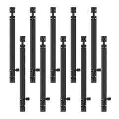 Atom 12 inch Aluminium Black Finish Heavy Duty Joint-Less Tower Bolt, TB002-12 inch-BLK-110 (Pack of 10)