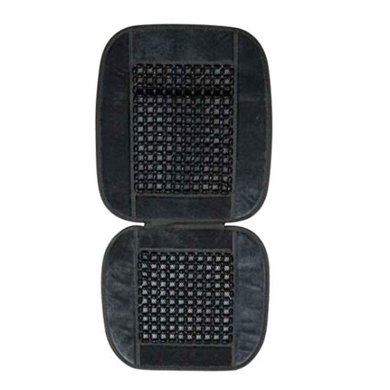 Kozdiko Car Wooden Bead Seat Cover Cushion with Grey Velvet Border for Mahindra Xylo