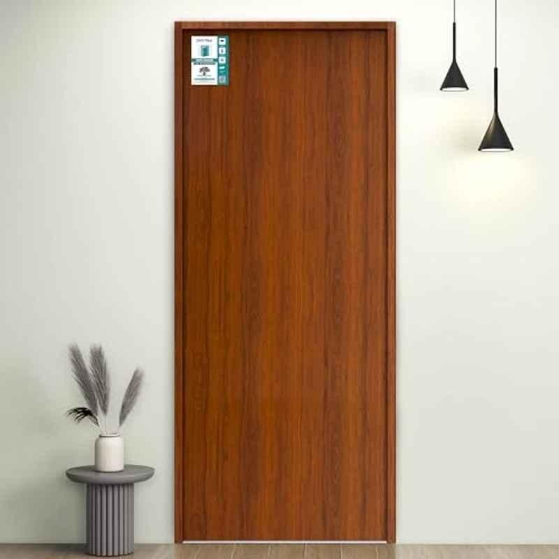 Plantex 30x84 inch 26kg 30mm 2.5x7ft Wooden Finish Classic Wooden WPC Doors for Waterproof Bathroom Door, Home, Balcony, Office & Kitchen, Density-550
