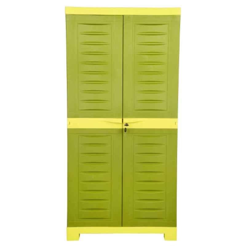 Supreme Fusion 2 Plastic Mehendi Green & Lemon Yellow Medium Size Multipurpose Cupboard, Fusion02-MG