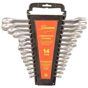 Globus 14 Pcs Steel Combination Spanner Set with Rake & Lock