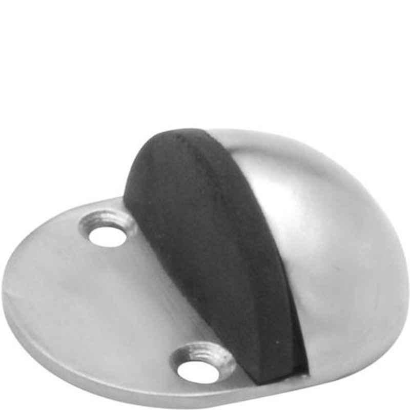 Nixnine Stainless Steel Floor Mount Half Dome Door Stopper with Rubber, HLF_A-620_2PS (Pack of 2)